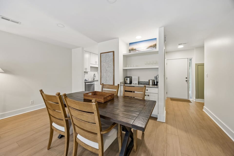Dining area with wine fridge