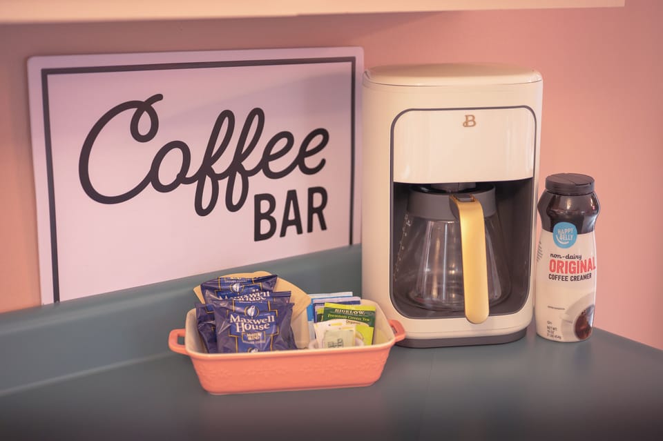 Tea and coffee selection, next standard drip coffee machine 