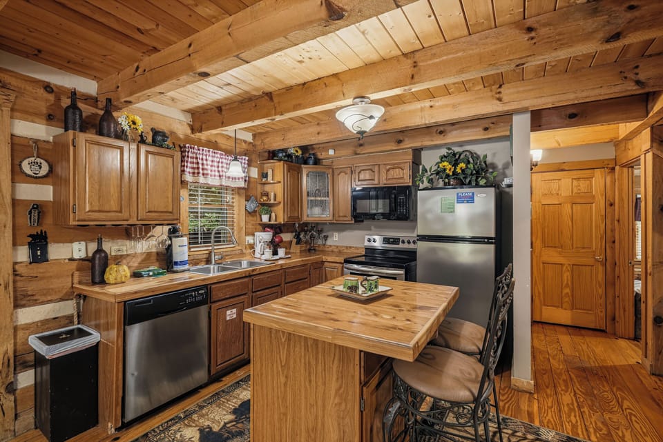 Kitchen island with comfortable seating for two