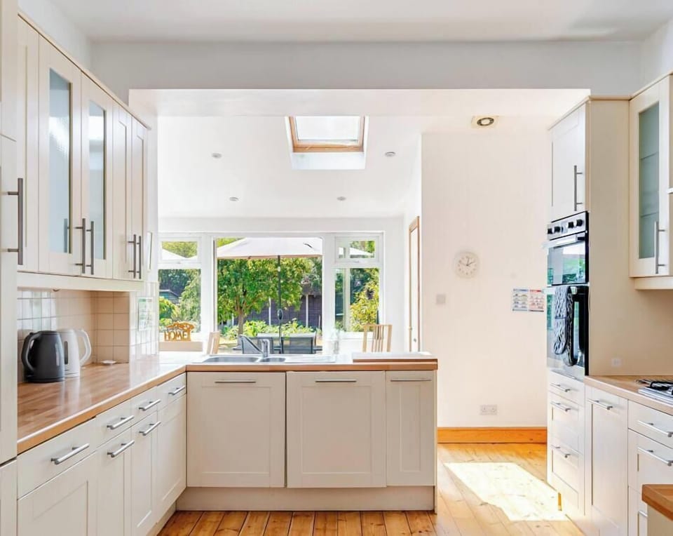 The kitchen area looking towards the garden.