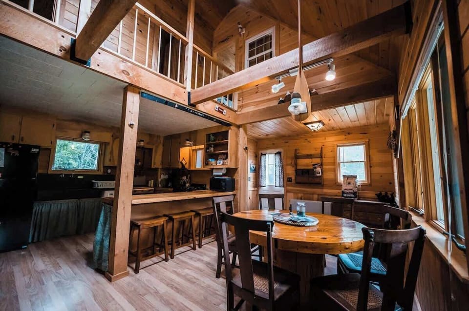 Open concept kitchen and dining space