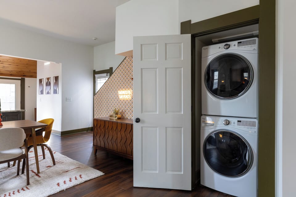 Full size washer and dryer for your convenience.