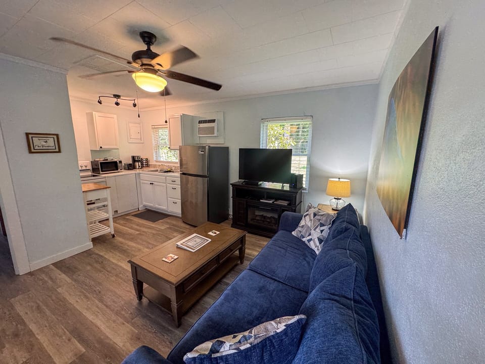 Open-concept living room and kitchen.