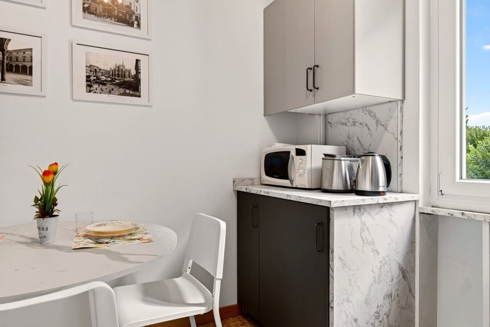 Microwave, toaster and kettle