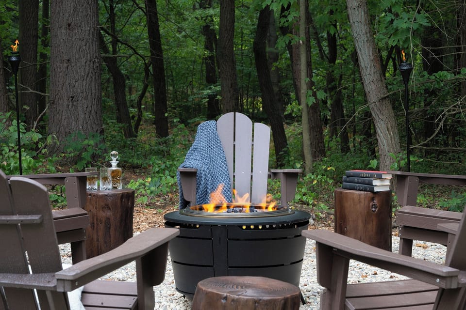 Settle in fireside with a favorite drink, a good book and nature all around.