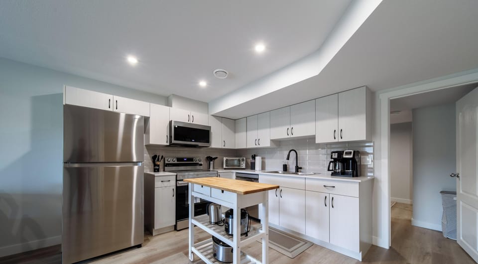 Bright kitchen with plenty of counter and storage space