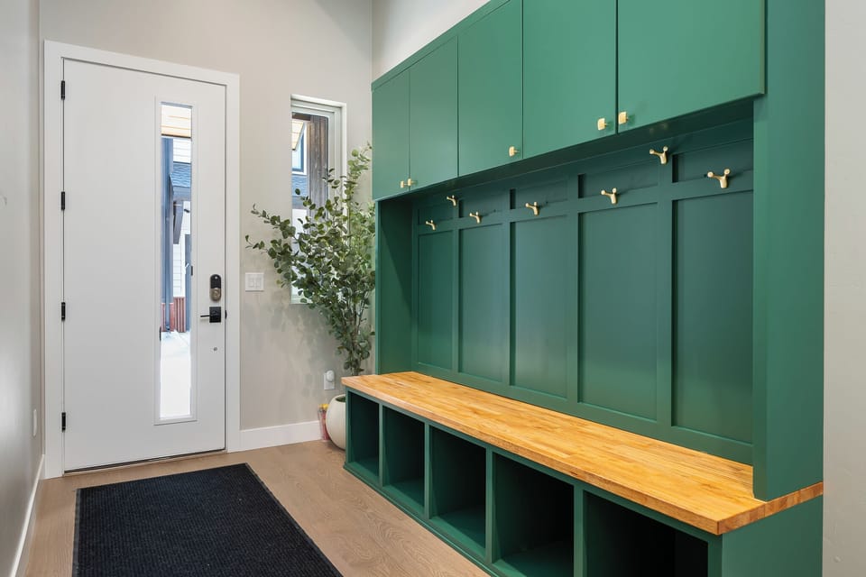 Keep all your adventure gear organized in this expansive entryway storage.