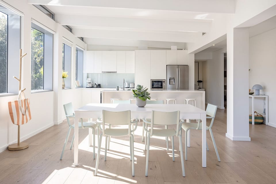 Open-plan dining and kitchen – bright, airy and made for relaxing.