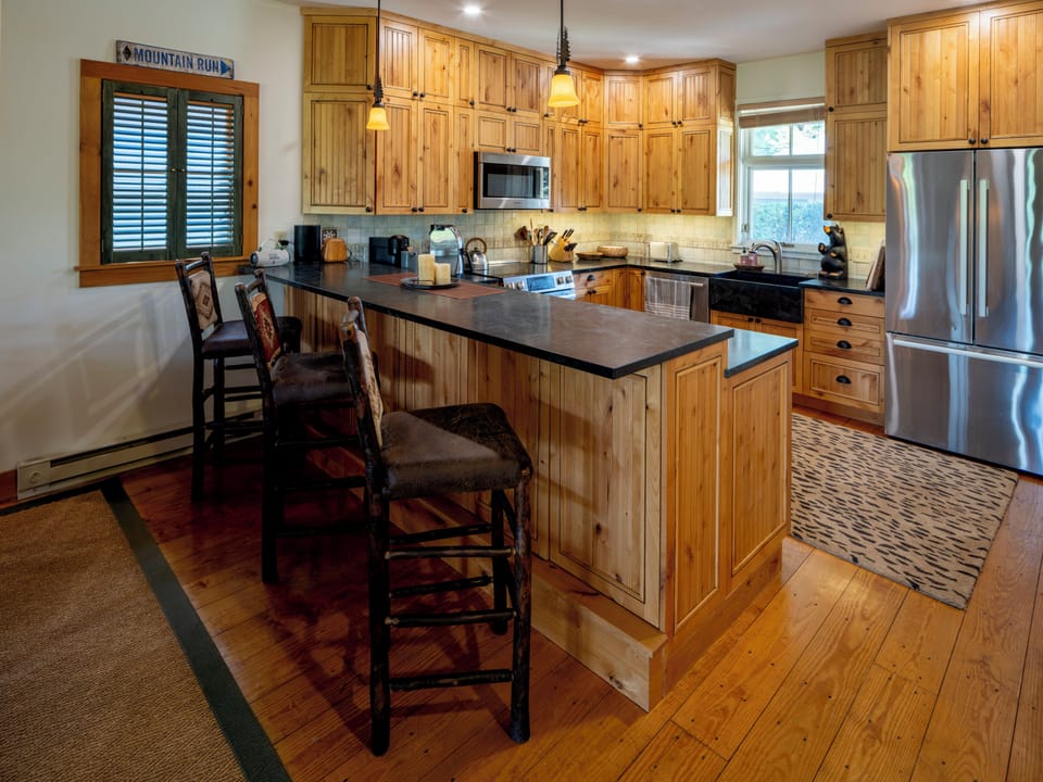 Our open kitchen, with everything needed for cooking, with high end appliances!