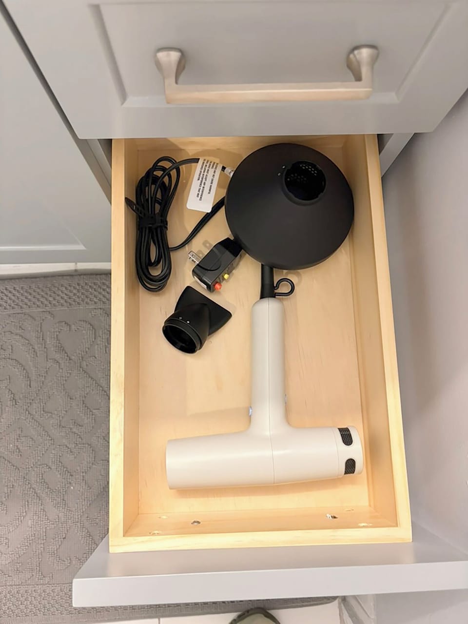 Hair Dryer in Bathroom
