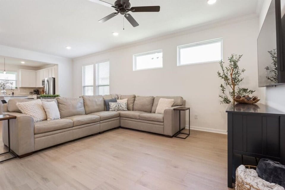 Living Room with 65inch Roku streaming Television