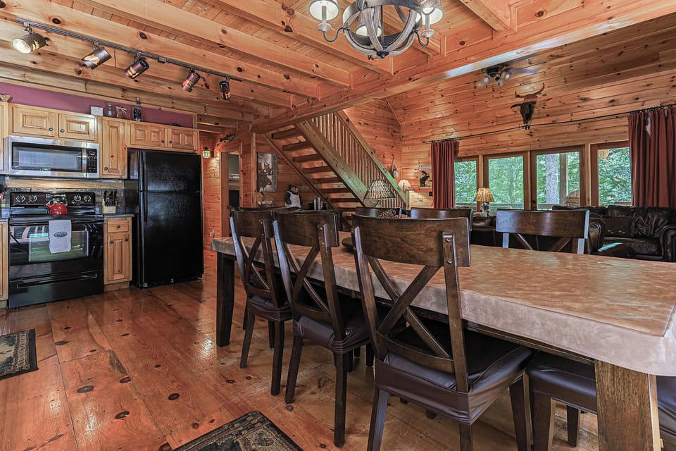 The open floor plan keeps everyone connected from the kitchen to the living room