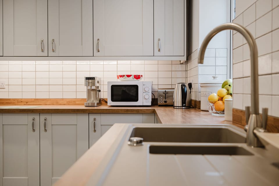 Modern kitchen with coffee machine