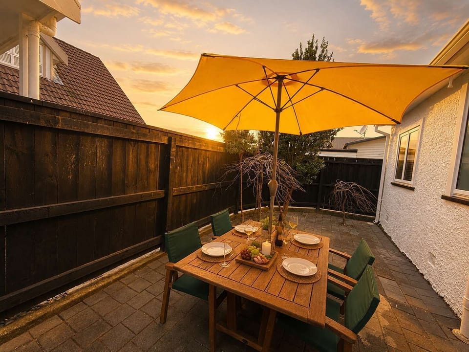 Back patio area where you can enjoy the afternoon sun and a meal.