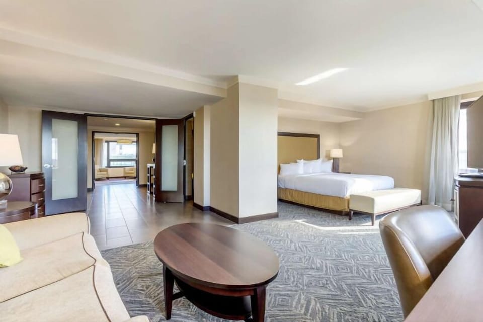 Spread out in an oversized suite with cozy lounge seating.
