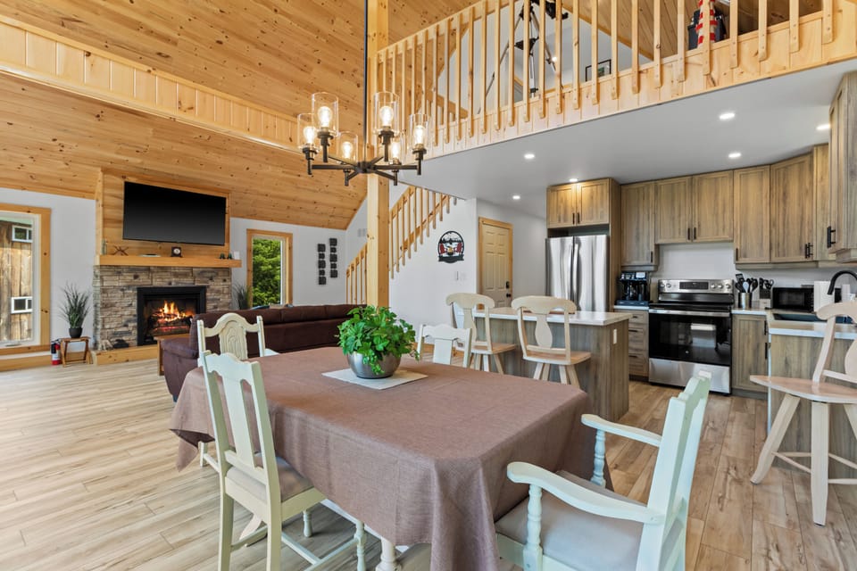 The open-concept layout keeps everyone connected, whether cooking, dining, or relaxing.