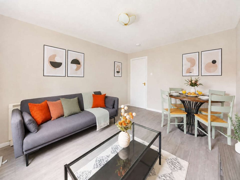 The open-plan living and dining area