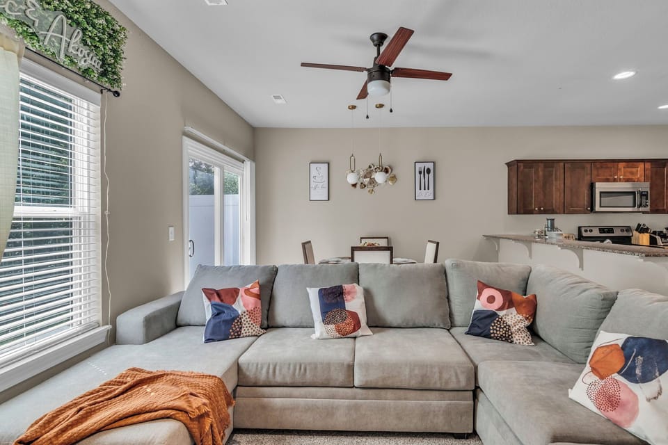 Living room and dining area