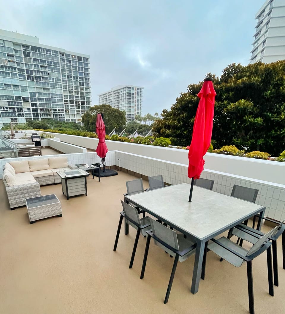 Outside private patio area