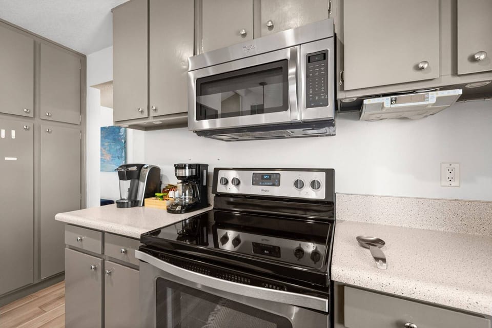 Kitchen Stove and Coffee Station