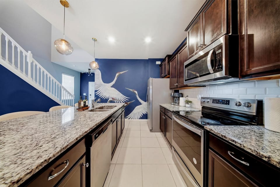 A bright, open kitchen perfect for entertaining.
