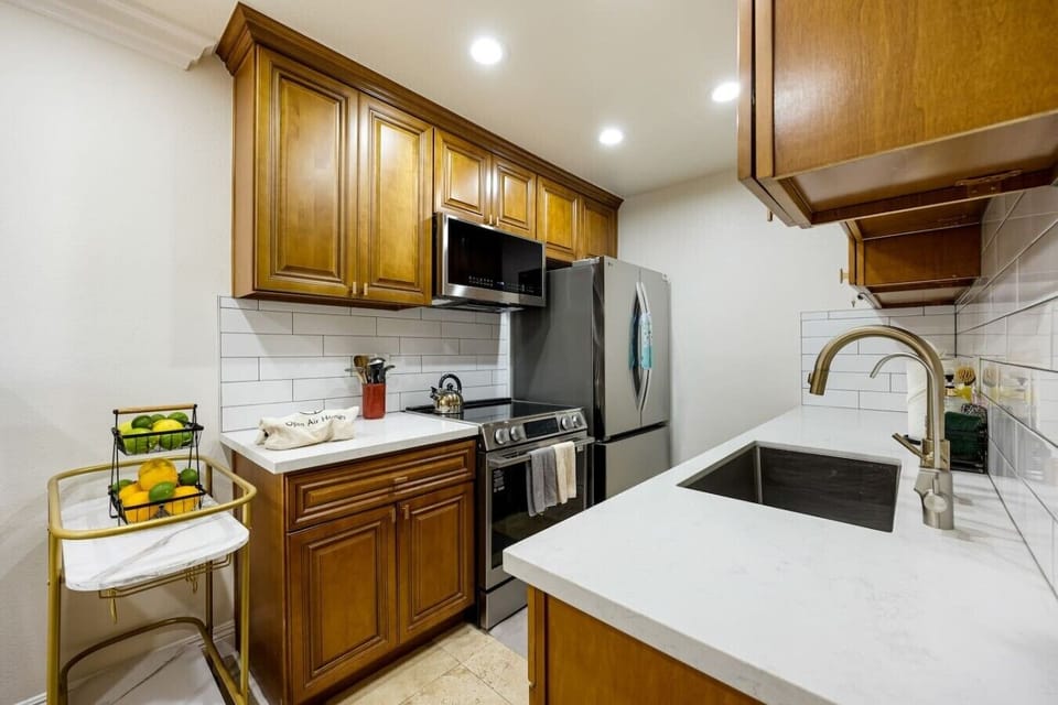 Fully outfitted kitchen with new LG appliances, ready for real cooking, not just reheating.