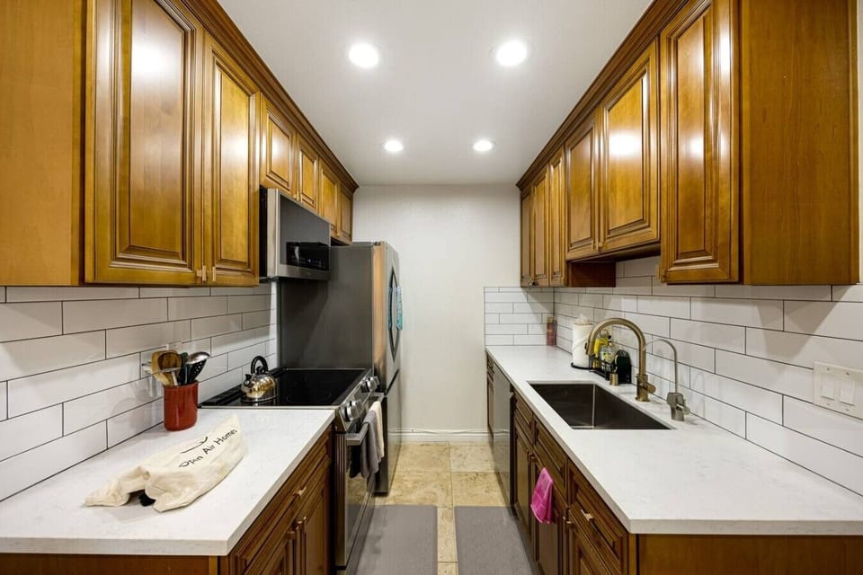 Fully outfitted kitchen with new LG appliances, ready for real cooking, not just reheating.