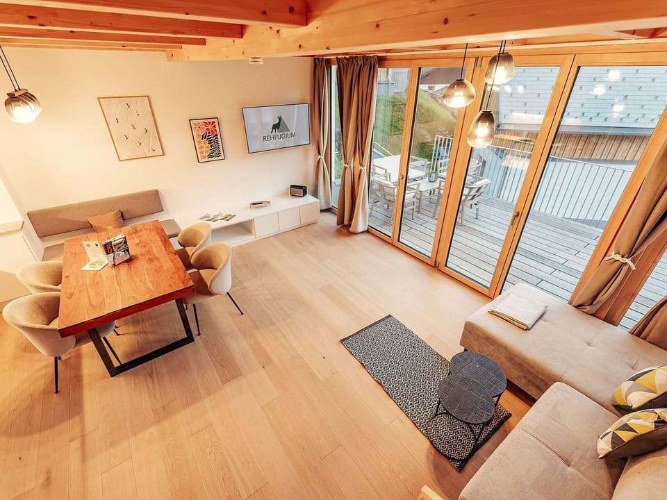 Interior Design, Flooring, Furniture, Floor, Wood Flooring, Wood, Ceiling, Laminate Flooring, Lighting, Living Room