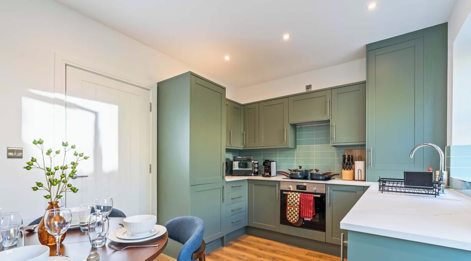 Fully equipped kitchen with modern appliances