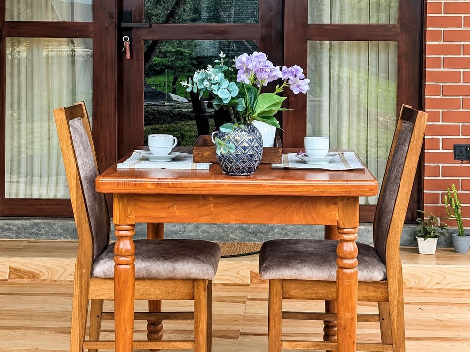 Ricefield Villa Veranda Dining Setup
