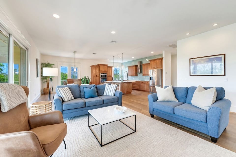 The living area offers more room to gather.