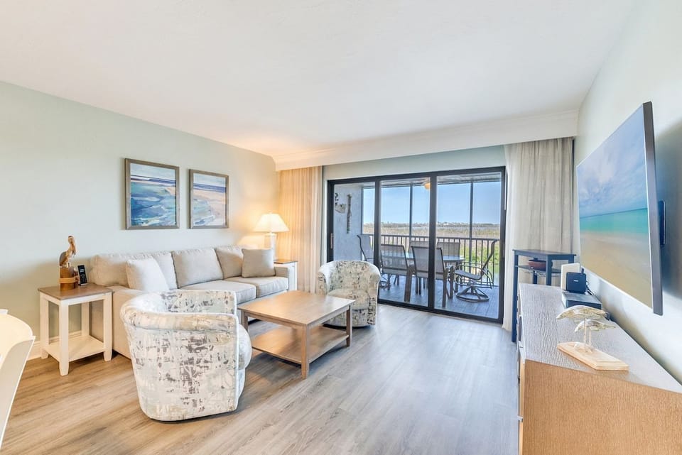The living room offers a place to unwind indoors.