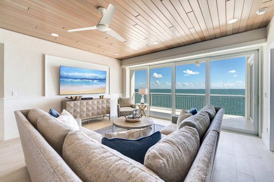 The living room offers a place to relax indoors.