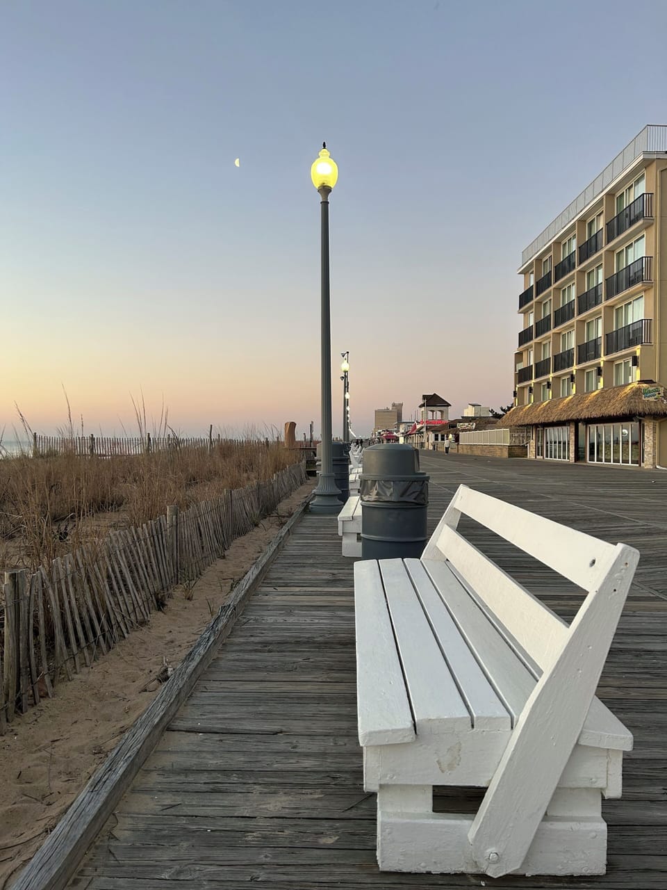 1.5 mile boardwalk . Good for strolling or morning biking. 