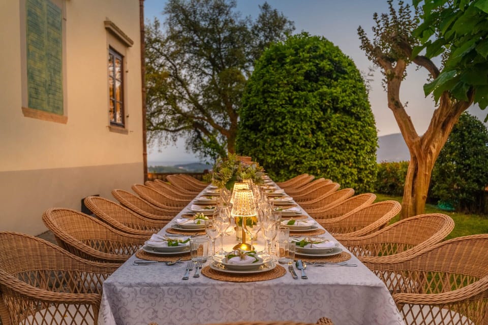 Outdoor banquet area
