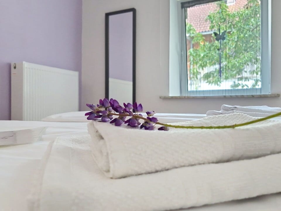 Interior Design, Textile, Linens, Pink, Room, Purple, Bedroom, Bed, Bedding, Bed Sheet