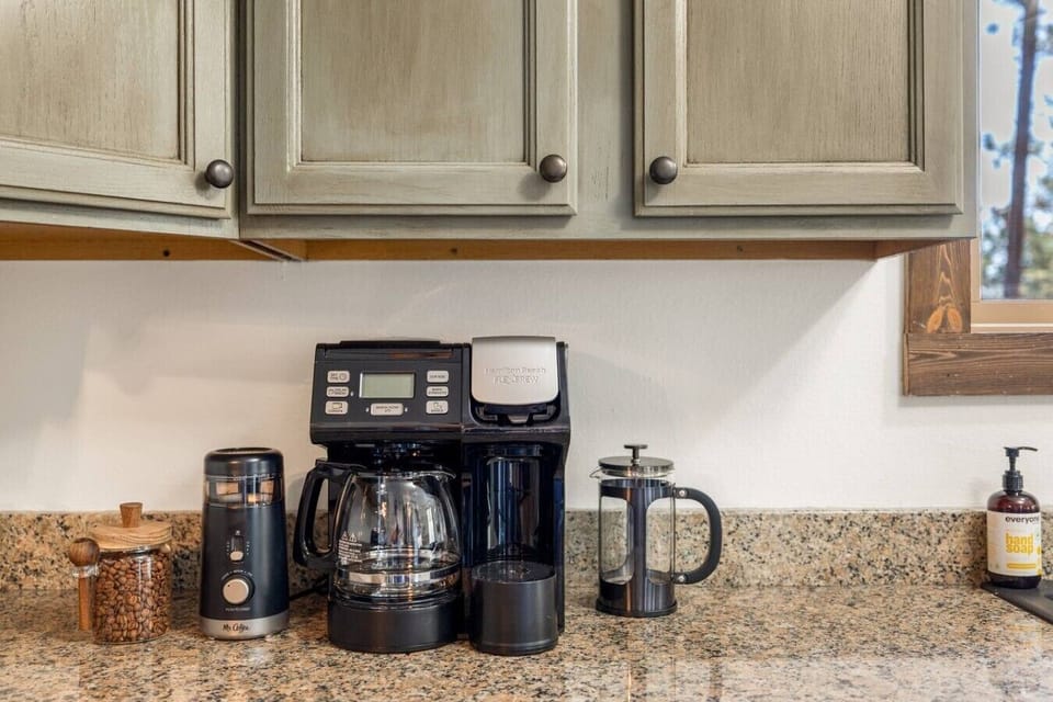 A dedicated coffee maker is available for coffee lovers to enjoy a fresh cup and start their mornings with comfort and convenience.
