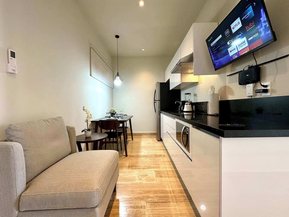 Living and kitchen