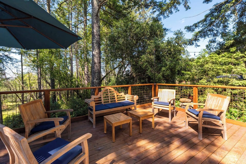 A spacious deck designed for relaxing, reconnecting, and enjoying the outdoors.