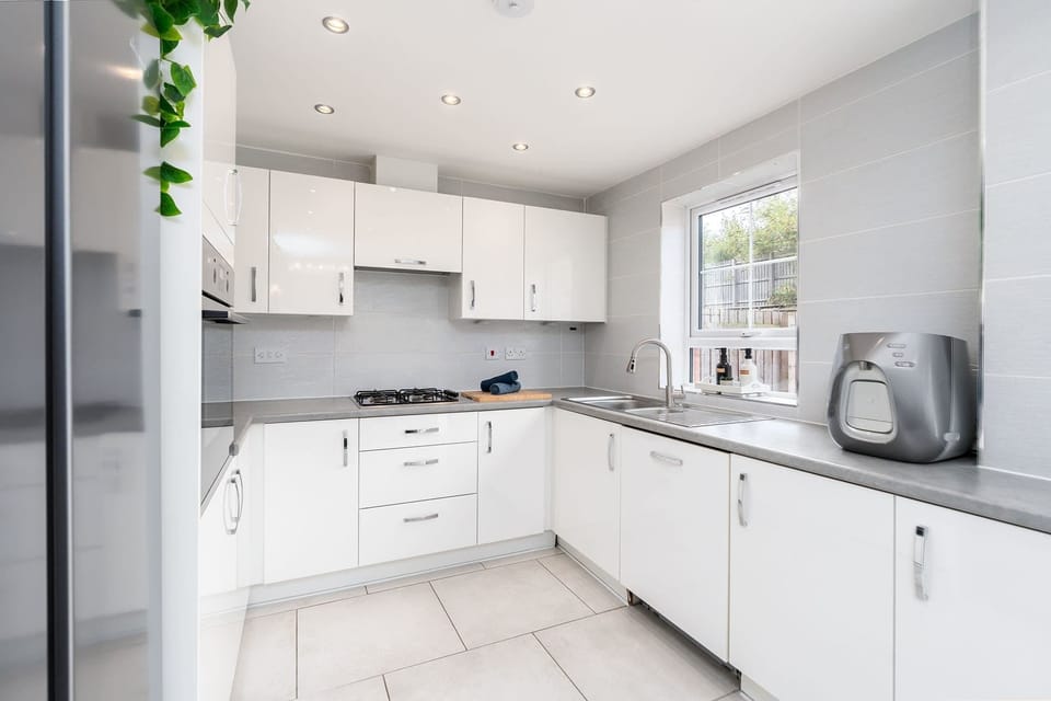Bright and spacious kitchen with premium appliances.