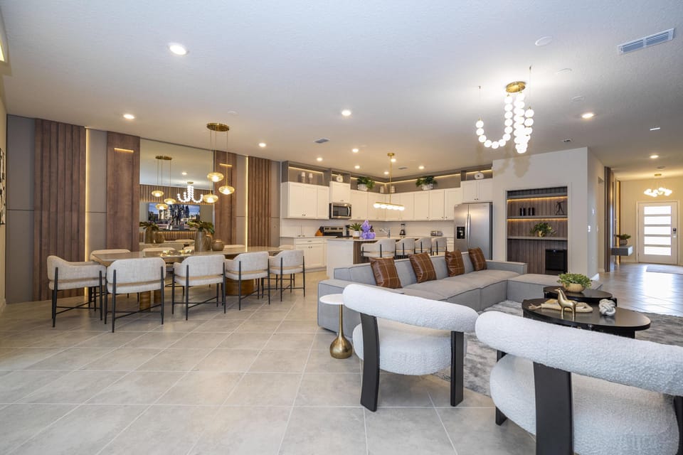 Open Floor Concept Living & Dining w/ Luxury furnishing