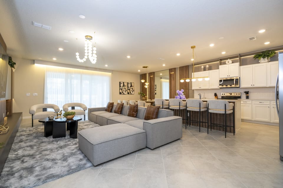 Open Floor Concept Living & Dining w/ Luxury furnishing