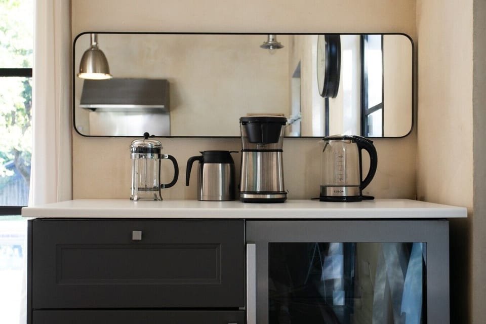 Coffee and tea bar amenities.