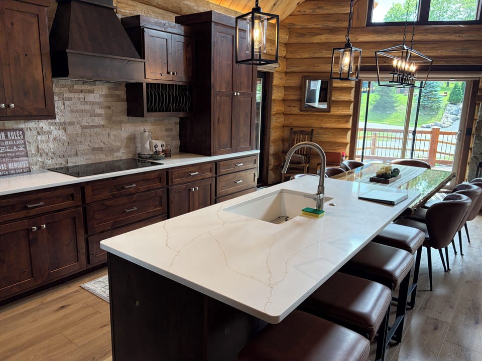 kitchen and dining area seating for 12