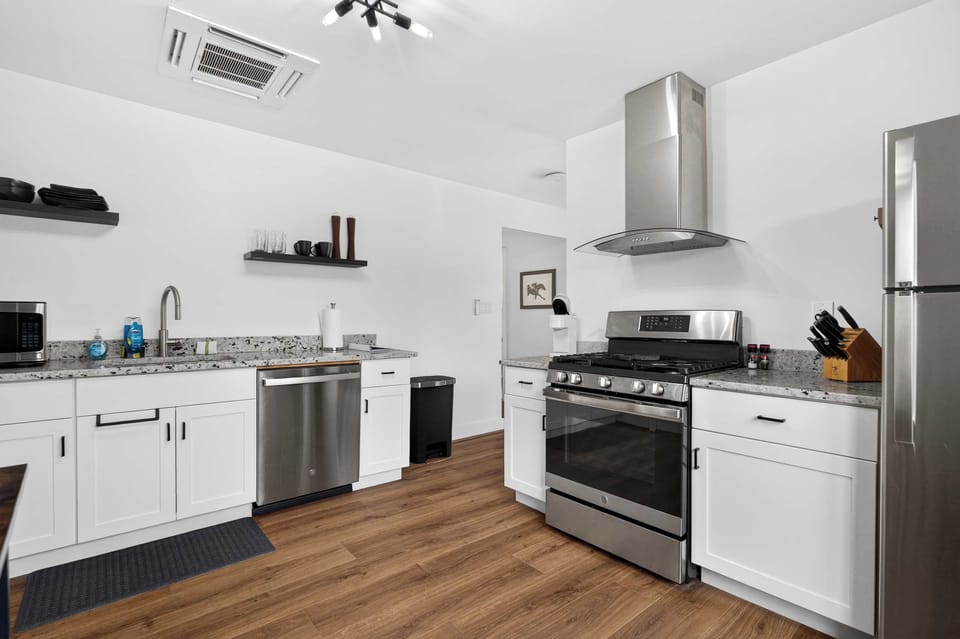 Kitchen: Make the most of this compact kitchen, thoughtfully equipped with the essentials you need to prepare simple meals, snacks, and drinks during your stay.