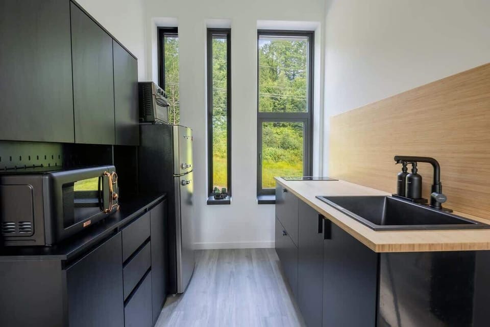 Kitchen: Meal prep enjoyed with a view.