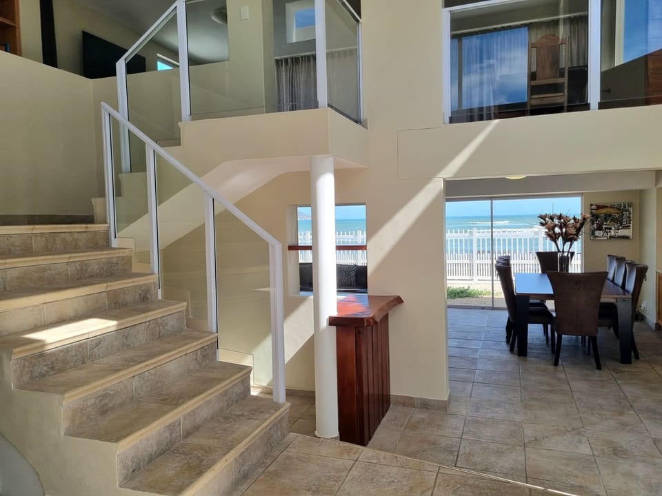 The staircase and dining table