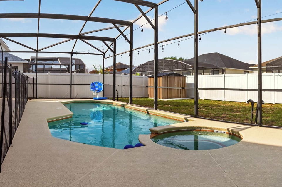 🏊 PRIVATE POOL OASIS

The outdoor space includes:

☀️ Four lounge chairs
🛡️ Child safety fence around the pool
🌴 Fully screened enclosure
🌿 Fully fenced backyard for additional privacy