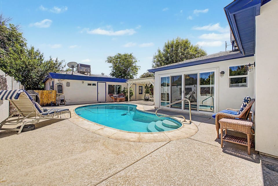 Private pool, patio, and outdoor seating for relaxing Arizona days.