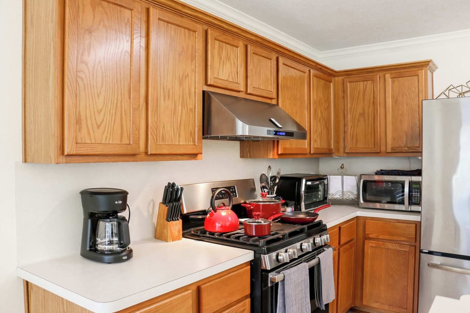Fully equipped kitchen with everything you need for home-cooked meals.
